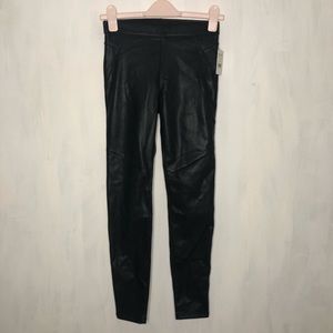NWT Free People Black Vegan Leather Leggings 24